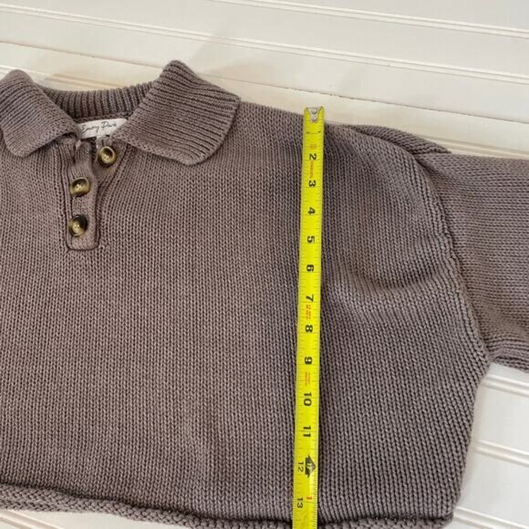 Emory Park Brown Cotton & Acrylic Collared Slouchy Pullover Sweater Size M - Picture 6 of 6